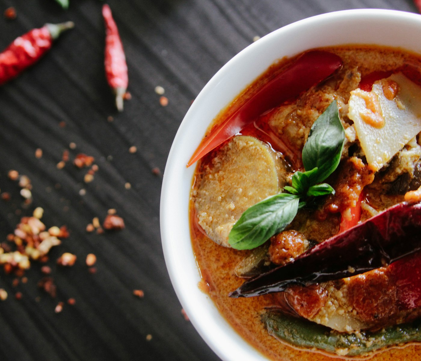 Coconut fish curry with lime leaf