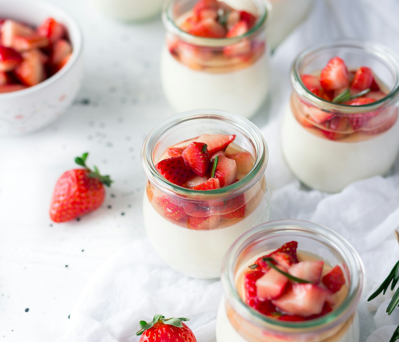 Strawberry & rose water posset